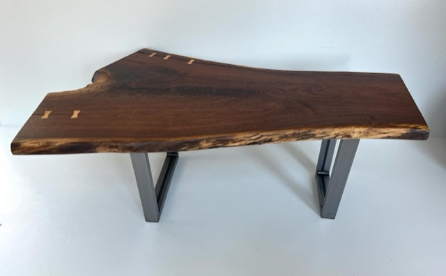 Live Edge Coffee Table-Walnut with Butterfly Inlay