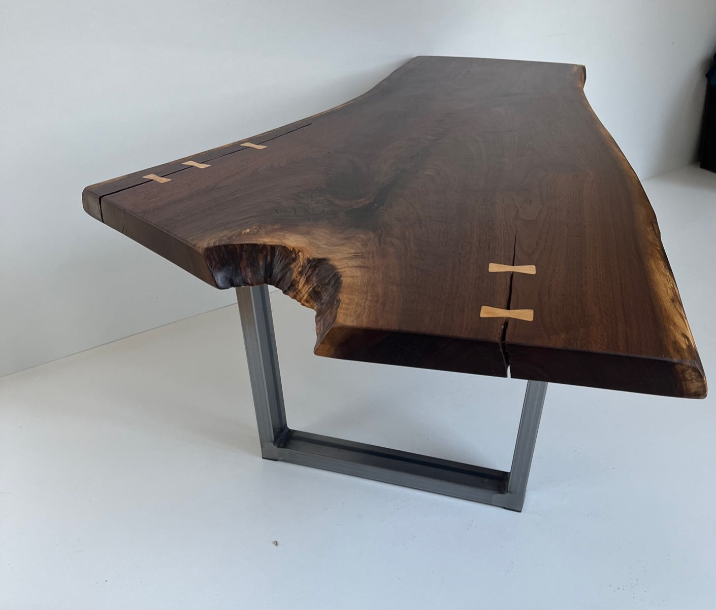 Live Edge Coffee Table-Walnut with Butterfly Inlay