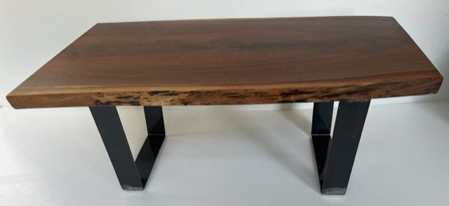 live edge coffee table-large slab-top side view
