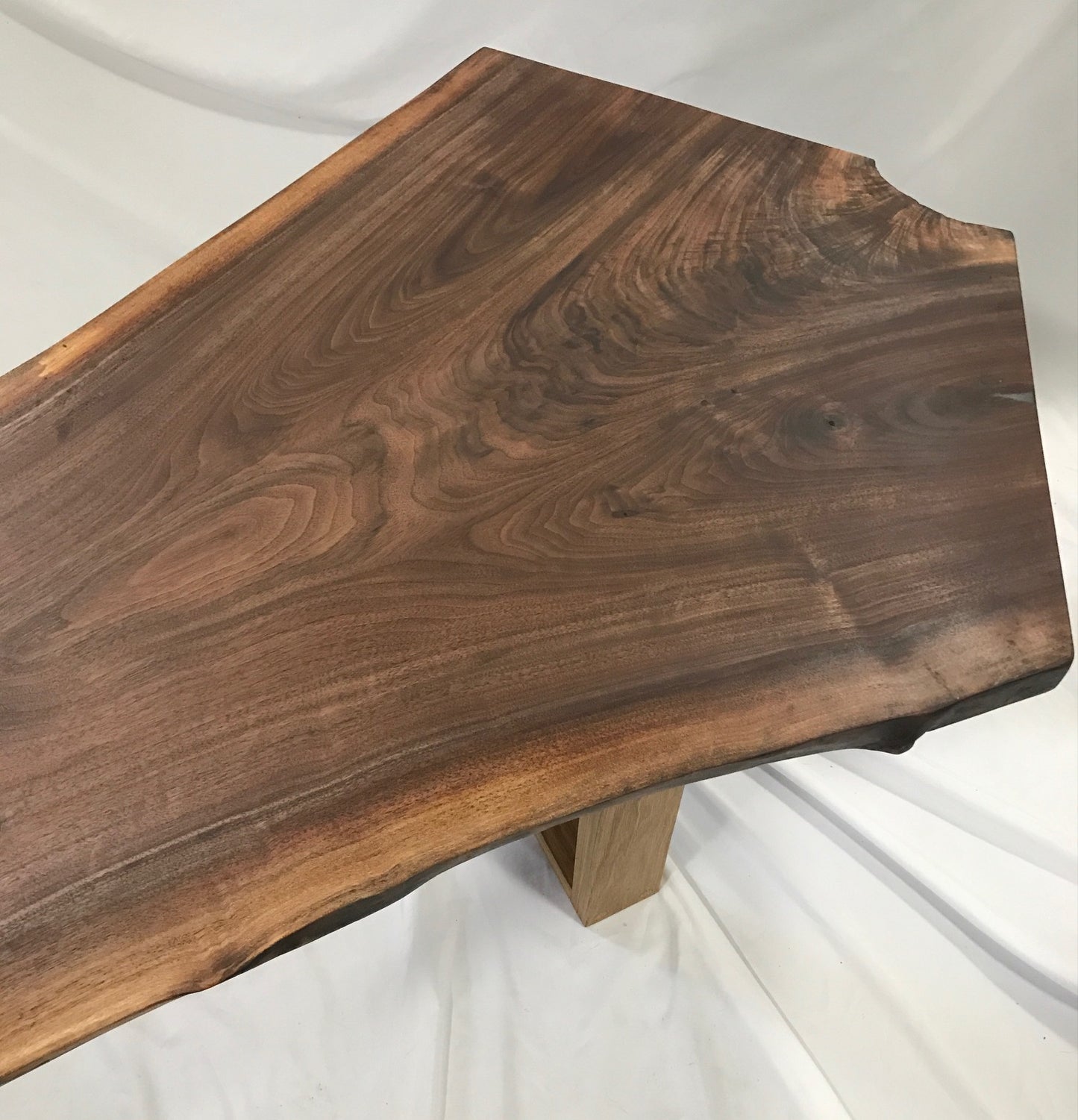 live edge walnut coffee table partial top view-slight offset