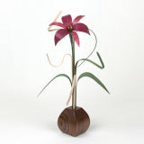 Wood Flower in Walnut Bud Vase